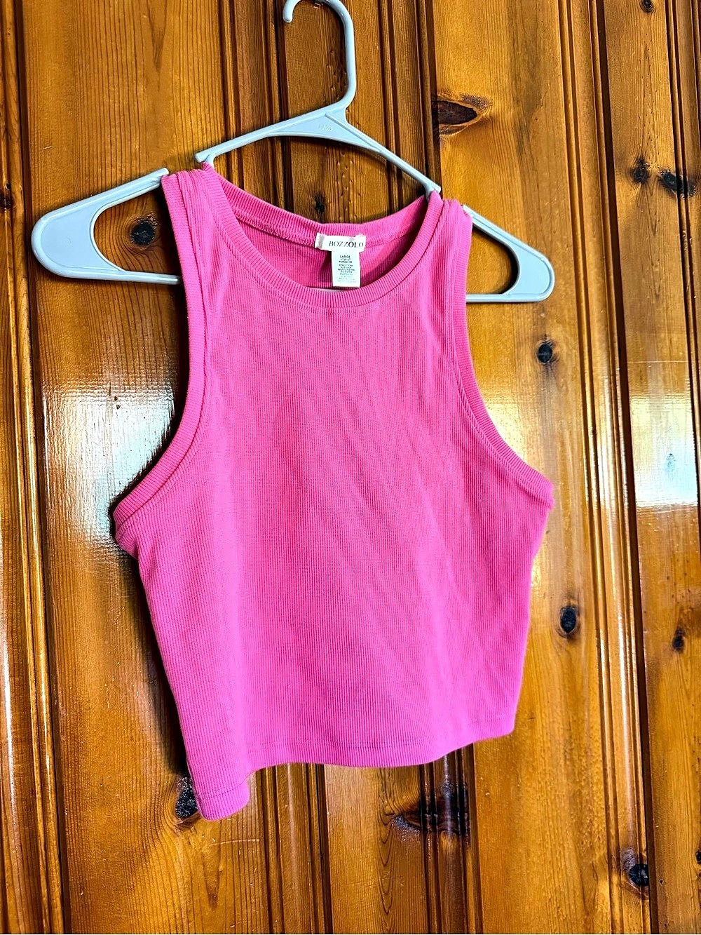 BOZZOLO Ribbed Tank Top in Pink Size Large Like New